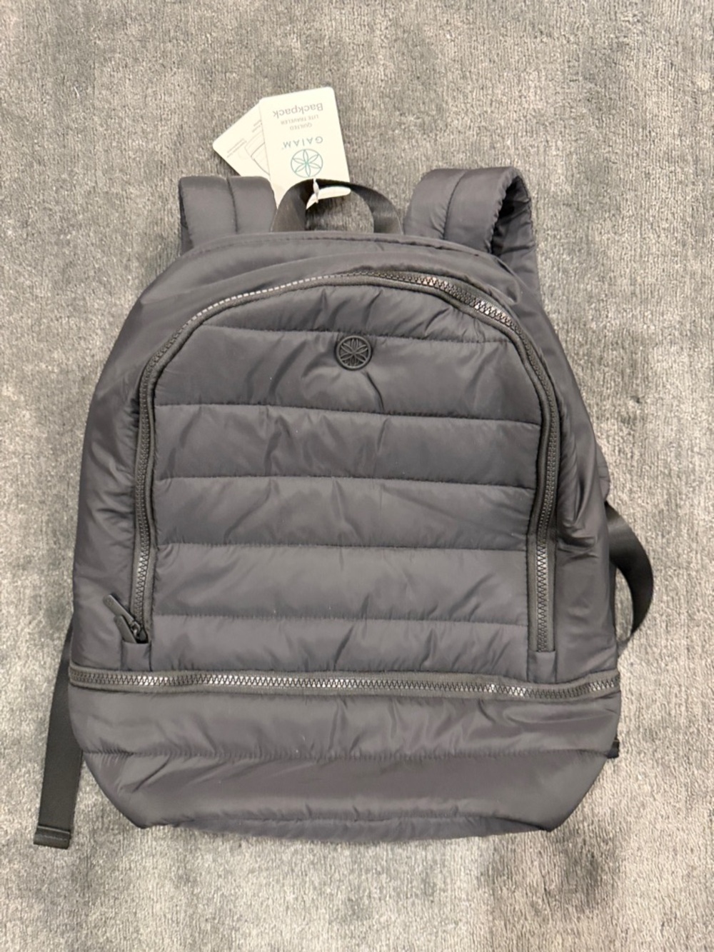 Gaiam Quilted Puffer Backpack Black